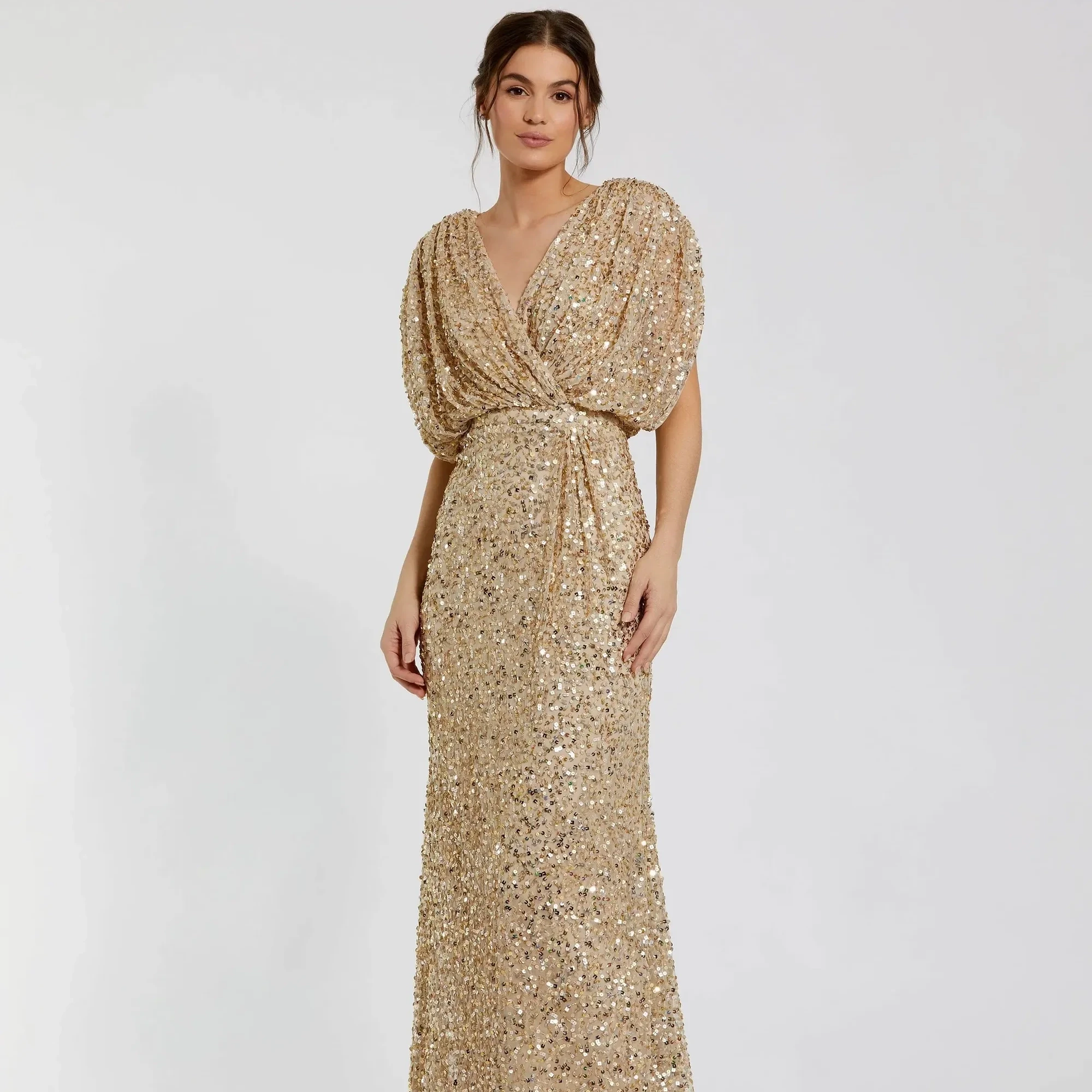 Model wearing a mothers dress